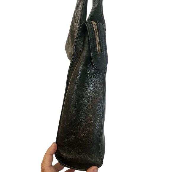 Fossil Black Leather Moto Boho 1954 Shoulder Bag Purse - Picture 5 of 11